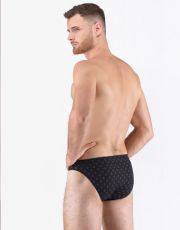 Męskie slipy z wąskim bokiem 70072P GINA czarno-szary