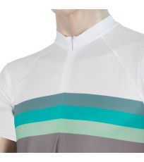 Męska koszulka rowerowa CYKLO SUMMER STRIPE Sensor szarozielony