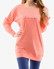 Damska piżama długa 19145P GINA lukrecja-pomidorowy