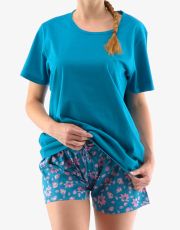 Damska piżama krótka 19146P GINA naftowa lila