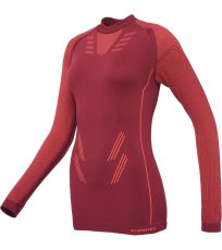 Damski bezszowy t-shirt termoaktywny YAMA KLIMATEX Wino/terakota