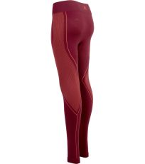 Damskie bezszowe legginsy termoaktywne YORU KLIMATEX Wino/terakota