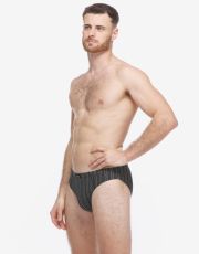 Męskie slipy z węższym bokiem 70074P GINA czarny-ciemnoszary