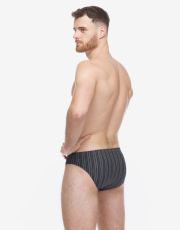 Męskie slipy z węższym bokiem 70074P GINA czarny-ciemnoszary