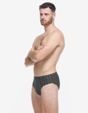 Męskie slipy z szerszym bokiem 71140P GINA czarny-ciemnoszary