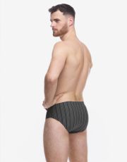 Męskie slipy z szerszym bokiem 71140P GINA czarny-ciemnoszary