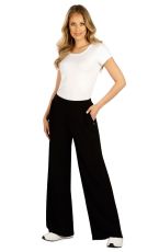 Damskie spodnie z szerokimi nogawkami 5F019 LITEX czarny