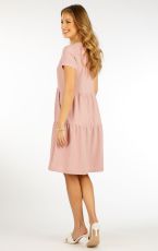 Damska sukienka 5F073 LITEX beżowo-różowy