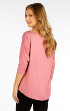 Damski t-shirt z rękawem 3/4 5F152 LITEX Ciemnoróżowa