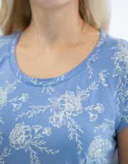 Damska koszula nocna 19152P GINA niezapominajka-biały