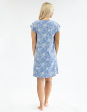 Damska koszula nocna 19152P GINA niezapominajka-biały