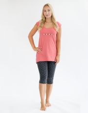 Damska piżama 3/4 19154P GINA pomidor ciemny szary