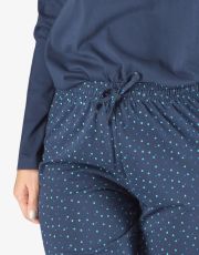 Damska piżama długa 19153P GINA Lukrecja-aqua