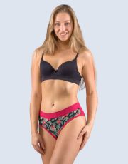 Damskie klasyczne majtki 10268P GINA bordowy butelkowa zieleń