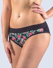 Damskie majtki biodrówki 16168P GINA Czarny-butelkowy