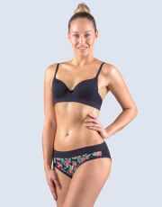 Damskie majtki biodrówki 16168P GINA Czarny-butelkowy