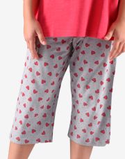 Dziewczęca piżama 3/4 29010P GINA czereśniowy-jasnoszary