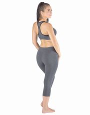 Legginsy unisex o długości 3/4 95032P GINA szaro-biały