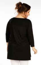 Damska tunika z rękawem 3/4- większe rozmiary 5F290 LITEX czarny