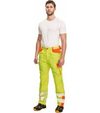 Męskie robocze spodnie HI-VIS LATTON Cerva żółty/pomarańczowy