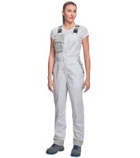 Damskie spodnie robocze z szelkami MONTROSE LADY Cerva biały/szary