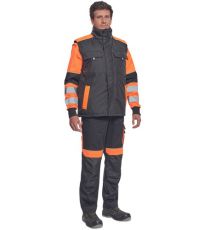 Męska kamizelka zimowa MAX VIVO Cerva czarny/pomarańczowy