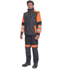 Męska kamizelka zimowa MAX VIVO Cerva czarny/pomarańczowy