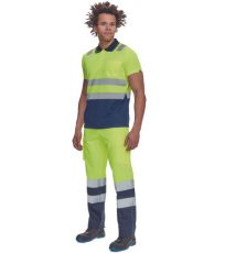 Męska koszula polo HI-VIS CADIZ Cerva żółty/navy