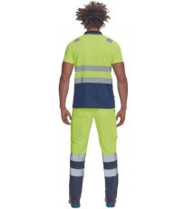 Męska koszula polo HI-VIS CADIZ Cerva żółty/navy
