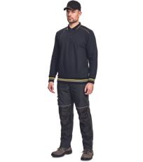 Męska koszula polo KNOXFIELD Knoxfield antracytowy/żółty