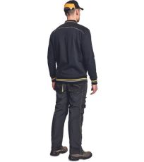 Męska koszula polo KNOXFIELD Knoxfield antracytowy/żółty