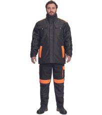 Męska kurtka zimowa MAX VIVO Cerva czarny/pomarańczowy