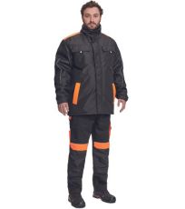 Męska kurtka zimowa MAX VIVO Cerva czarny/pomarańczowy