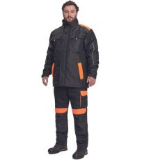 Męska kurtka zimowa MAX VIVO Cerva czarny/pomarańczowy