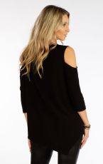 Damski t-shirt z rękawem 3/4 5F020 LITEX czarny