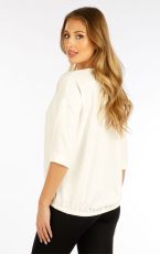Damska bluzka z rękawem 3/4 5F066 LITEX krem