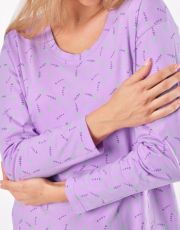 Damska koszula nocna 19173P GINA sacharoza lawendowa