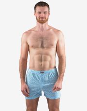 Męskie bokserki luźne 75202P GINA jasnoturkusowy szary