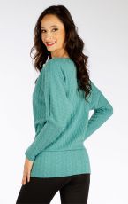 Damski sweter 7F103 LITEX zielony melanż