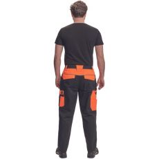 Męskie spodnie robocze MAX VIVO kalhoty Cerva czarny/pomarańczowy