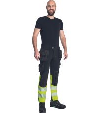 Męskie spodnie HI-VIS NEURUM NORDICS HV DW Cerva czarny/żółty