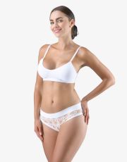 Damskie stringi francuskie 14157P GINA biała marakuja
