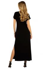 Długa sukienka damska z krótkimi rękawami 5G013 LITEX czarny