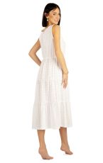 Damska sukienka szerokie ramiączka 5E034 LITEX biały