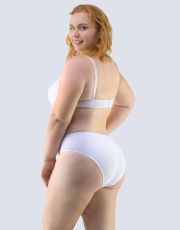 Damskie majtki klasyczne - większe rozmiary 11085P GINA biały