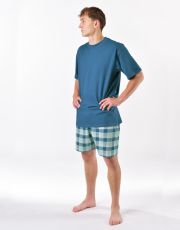 Męska piżama krótka 79192P GINA Kerosene-aqua
