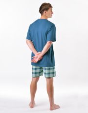 Męska piżama krótka 79192P GINA Kerosene-aqua