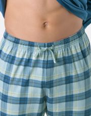 Męska piżama długa 79193P GINA Kerosene-aqua