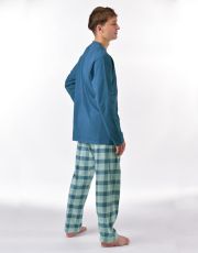 Męska piżama długa 79193P GINA Kerosene-aqua