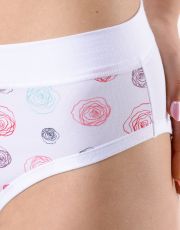 Klasyczne majtki damskie 10292P GINA biało-bordowy